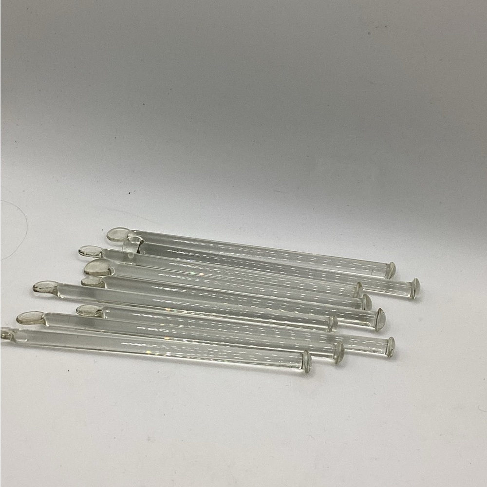 Vintage Clear Glass Swizzle Sticks - Set of 9
